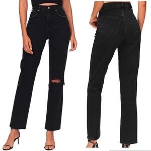 Abercrombie & Fitch Black 90s Straight Ultra High Rise Jeans 24 00 R Regular